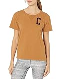 Champion Damen Vintage Wash Tee-Satin Block C T-Shirt, Braune Sepia,