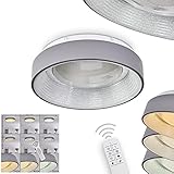 LED Deckenleuchte Lausanne, Zimmerlampe aus Metall in grau und Kunststoff mit Glitzereffekt, mit beiliegender Fernbedienung dimmbar, 1 x LED 40 Watt, 2250 Lumen, 2700-5000