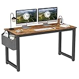Cubiker Computertisch, 140 cm, moderner, stabiler Bürotisch, großer Schreibtisch, für Heimbüro, mit extra starken Beinen, rustik