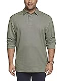 Van Heusen Herren Big and Tall Essential Long Sleeve Comfort Touch Polo Shirt Polohemd, Kolophonium Heather Solid, Groß