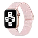 RTYHI Armband kompatibel mit Apple Watch Watch Armband 40mm 38mm, Nylon Verstellbare Elastisch Ersatzarmband, für iWatch SE Series 6/5/4/3/2/1(38mm 40mm,Rosa Sand)