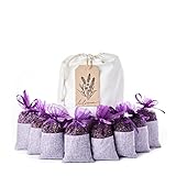 LALAVANDA ® 8 x Lavendelsäckchen mit getrockneten Lavendelblüten, Perfekter Mottenschutz für Kleiderschrank oder als Lavendel Duftsäckchen zum Entspannen und Schlafen, 8 x 16g L