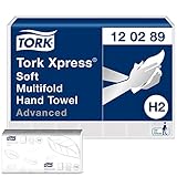 Tork Xpress weiche Multifold Papierhandtücher 120289 - H2 Advanced Falthandtücher für Handtuchspender - saugfähig und reißfest, 2-lagig, weiß - 21 x 180 Tü