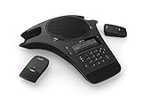 Snom C520 Konferenztelefon (DECT, Bluetooth, drahtloses Mikrofon, erweiterbar, für große Konferenzen mit bis zu 4 separaten Räumen), Schwarz, 00004356