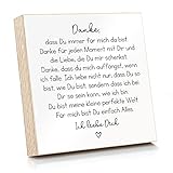 ARTFAVES® Holzbild - Danke, DASS Du Immer für Mich da bist | Deko Wandbild als Geschenk | Holzschild mit Spruch zum Thema Dankbarkeit/Freundschaft/Liebe/F