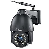 16X Optischer Zoom 5MP Überwachungskamera Aussen WLAN, Ctronics PTZ WiFi IP Kamera Outdoor, 355°/90° Schwenkbar, 60m Farbige Nachtsicht, Personenerkennung, Automatische Verfolgung, 2-Wege-Audio, IP66