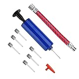 StrongAn Haltbarer Ballon-Inflator Flexibler und tragbarer Schlauch 10-6 Zoll Für Sportball Manuelle Luftpumpe Mit Nadel - Blau Silber R