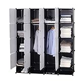 WOLTU Kleiderschrank Garderobenschrank Steckregalsystem Bücherregal Schuhregal Mit 2 Kleiderstang