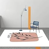 YYRAIN Nordic Geometrische Linie Pflanzenblattmuster Teppich Nach Hause Wohnzimmer Schlafzimmer Weicher Großer Teppich Arbeitszimmer Plüsch Flauschige Matte 60x180