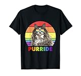 Lustige Norwegische Waldkatze Regenbogen Gay Pride LGBTQ T-S