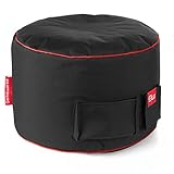 GAMEWAREZ Crimson Station 2.0 Sitzhocker/Fußbank für Crimson Thunder Gaming Sitzsack, Made in Germany. Schwarz mit rotem Keder und T