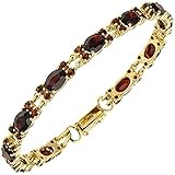 Armband 375 Gold Gelbgold 55 Granate rot 18 cm Goldarmband Granatarmb