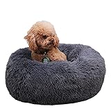 gerenic Hundebett,Winter Warm Haustier Schlafsofa,Hundebetten Großer waschbarer Korb für mittlere und große Hunde,Anti-Rutsch-Boden Haustierbetten Couchkissen(3XL,63dunkelgrau)