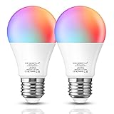 Fulighture Smart Lampe E27 LED WLAN Wifi + Bluetooth 10W Birnen Glühbirne Kompatibel mit Alexa Echo, Google Home 2stk