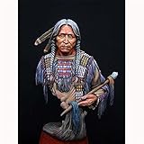 Perky Resin Model Kit Figur Büsten, 1/10 Alte Amerikanische Indianer Bust Modellbausatz, DIY Diorama Zubehör Nachbildung, Unmontiert Und Unb