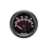 YINLONG Long Auto-Gauge 2'52mm Boost-Messgerät Wasser Öl Temperatur Öldruck Brennstoff Volt Gauge Luft Kraftstoffverhältnis Abgas Temp Fahrzeugzähler 12V (Color : Voltage)