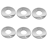 6 Pcs Edelstahl Verchromt Rosette Edelstahl-Rosette Rohrabdeckungen FüR Duschen, Rohr, WasserhäHne, Duschwanne, HeizköRper, SanitäRinstallation Verwendet, Wasserleitungen, Gasleitungen,Heizung