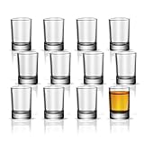 Vikko Schnapsgläser, 54 ml, Set mit 12 kleinen Likör- und Spirituosengläsern – langlebige Tequila-Bar-Gläser für Alkohol- und Espresso-Shots – 12-teiliges Mini-Shooter-Glas-Set (Chile)