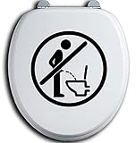 HR-WERBEDESIGN Im Sitzen pinkeln WC Deckel Toilettendeckel Bad Klo Aufkleber Stick