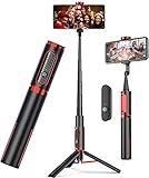 Selfie Stick Bluetooth, Aluminium Selfie Stick Stativ Handy Stativ mit fernauslöser für iPhone 12/11 Pro/XS Max, Samsung, Huawei etc.-Handy Selfie, Videoaufnahme, Videoblogs und Live Streaming