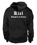 shirtloge - Kiel - Kämpfen & Siegen - Fussball Fan Kapuzenpullover Hoodie - Größe XXL