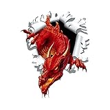 Zerrissener Kugelloch Rot Drache Motorrad Applique Körperschutzkratzer Aufkleber (Size : 1)