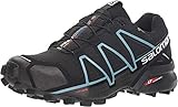 Salomon Damen Speedcross 4 Gore-Tex Traillaufschuhe, Black/Black/Metallic Bubble Blue, 44 EU