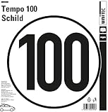 Unitec 10028 100 kmh Geschwindigkeitsschild Klebeschild Selbstklebender PVC Aufkleber für Anhänger,Wohnwagen,nach Din 1451