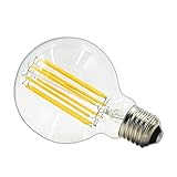 GHC LED Lampen LED-Filament-Birne G95 E27 8W 110V 220V Klarglas-Abdeckung KEIN FLICKER 2700K Warmweißbuble-Kugellampe für Pendelleuchten (Wattage : 8W 110V)