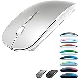 Kabellose Maus, wiederaufladbar, Bluetooth-Maus für Mac Pro Air Laptop, Bluetooth, kabellose Maus für Betriebssysteme, Windows Laptop, Mac Pro Air, Notebook Silb