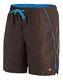 Zagano Lange Badehose, Herren Badeshorts, Boardshorts für Männer mit Kordelzug, Badehose Herren lang, Sporthose, Shorts XXL, grau anthrazit, hergestellt in der EU