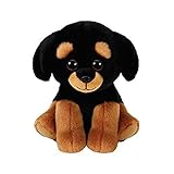 TY 42250 Rottweiller Trevour, Rottweiler Beanie Babies, Plüsch, 15 cm, Schwarz/b
