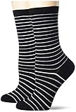 ESPRIT Damen Fine Stripe 2-Pack W SO Socken, Schwarz (Black 3000), 39-42 (2er Pack)