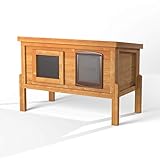The Hutch Company Outdoor Katzenhütte mit Vollisolierung für Freigänger - Wetterfeste Katzenhütte für draußen und drinnen mit natürlicher Wärmeregulierung - Fertig