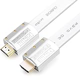 Monitor Kabel HDMI 2.0 Kabel Highspeed 18GBPS unterstützt 3D 4K / 60Hz True HD 7.1 Kompatibel UHD TV, Blu-ray, PS4, PS3, PC, Projektor Bildschirmkabel (Color : White, Größe : 2M)