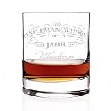 Privatglas Whiskey Glas - Gentleman Whiskey Design - Gratis Gravur Name u. Geburtsjahr Gentleman Whiskey