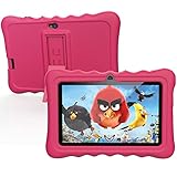 Kinder Tablet 7-Zoll-HD, GMS-Zertifizierung Android 10 FEONAL Tablet für Kids, 2+32 GB(TF128), Quad-Core, Dual Kamera | Kindersicherung | IWAWA App | Berührungsstift/Kids Tablet Hülle(Rosa)