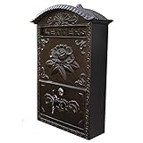 Briefkasten Schwarzer Retro-Briefkasten für Außenwand, Vintage Abschließbare Briefkästen mit 2 Schlüsseln & Hardware, Outdoor/Veranda/Wohnsicherer Briefkasten (Color : Style2)