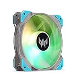 Acer Predator Frostblade ARGB Fan (Dreiteiliges Lüfterblattdesign, Optimierter Luftstrom und statischer Druck, schwingungsdämpfende Gummipuffer, 4Pin/3Pin Anschluss) schw