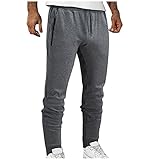 WXZZ Jogginghose für Herren Core Trainingshosen Baumwolle Jogger Sport Hose Trouser Cargo Freizeithose Sweathose Yoga Hose Männer Jungen Slim Streetwear JogPant mit Reißverschluss Tasche Kordelzug