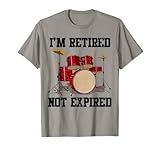 Retro Drums I'm Retired Not Expired Drumming Geschenk T-S