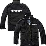 Brandit M65 Jacke SCHWARZ MIT Aufschrift Security O. Sicherheit GESTICKT Security Jacke, Größe:L, Aufschrift:Security