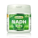 NADH, 50 mg echtes NADH, extra hochdosiert, 60 Tabletten, vegan - magensaftresistent. OHNE künstliche Zusätze. Ohne Gentechnik. Veg
