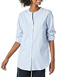 Amazon Essentials Langärmeliges Tunika-Popeline Hemd, Blau/Weiß gestreift, XXL