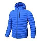 Herren Winter Daunenjacke Mäntel Behalten Kapuze Abnehmbare Daunenjacke Praka Herren, blau, XX-Larg