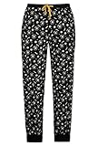 Ulla Popken Damen Pyjama-Hose 797121 Pyjamaunterteil, schwarz, 54+