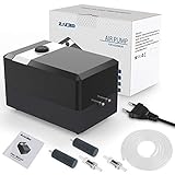 Zacro Aquarium Luftpumpe, Sauerstoffpumpe 5L / min*2 Durchfluss mit Luftschlauch, Blasenstein, Kunststoffabdeckung umhüllt das Uhrwerk, Aquarium einstellbare Luftpumpe für 15-130 G