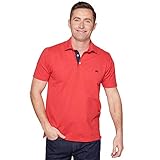 Savile Row Herren Poloshirt, kurzärmelig, klassische Passform, atmungsaktives Baumwoll-Piqué Gr. M,