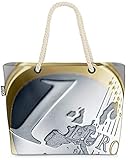 VOID Euro Münze Geld Strandtasche Shopper 58x38x16cm 23L XXL Einkaufstasche Tasche Reisetasche Beach Bag