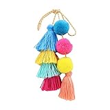 Nowbetter Pompom-Quaste, Schlüsselanhänger, Faden, Fransen, Anhänger, Schlüsselanhänger, Kugeln, Auto, Tasche, Charm, Ornamente für Frauen und Mädchen – b